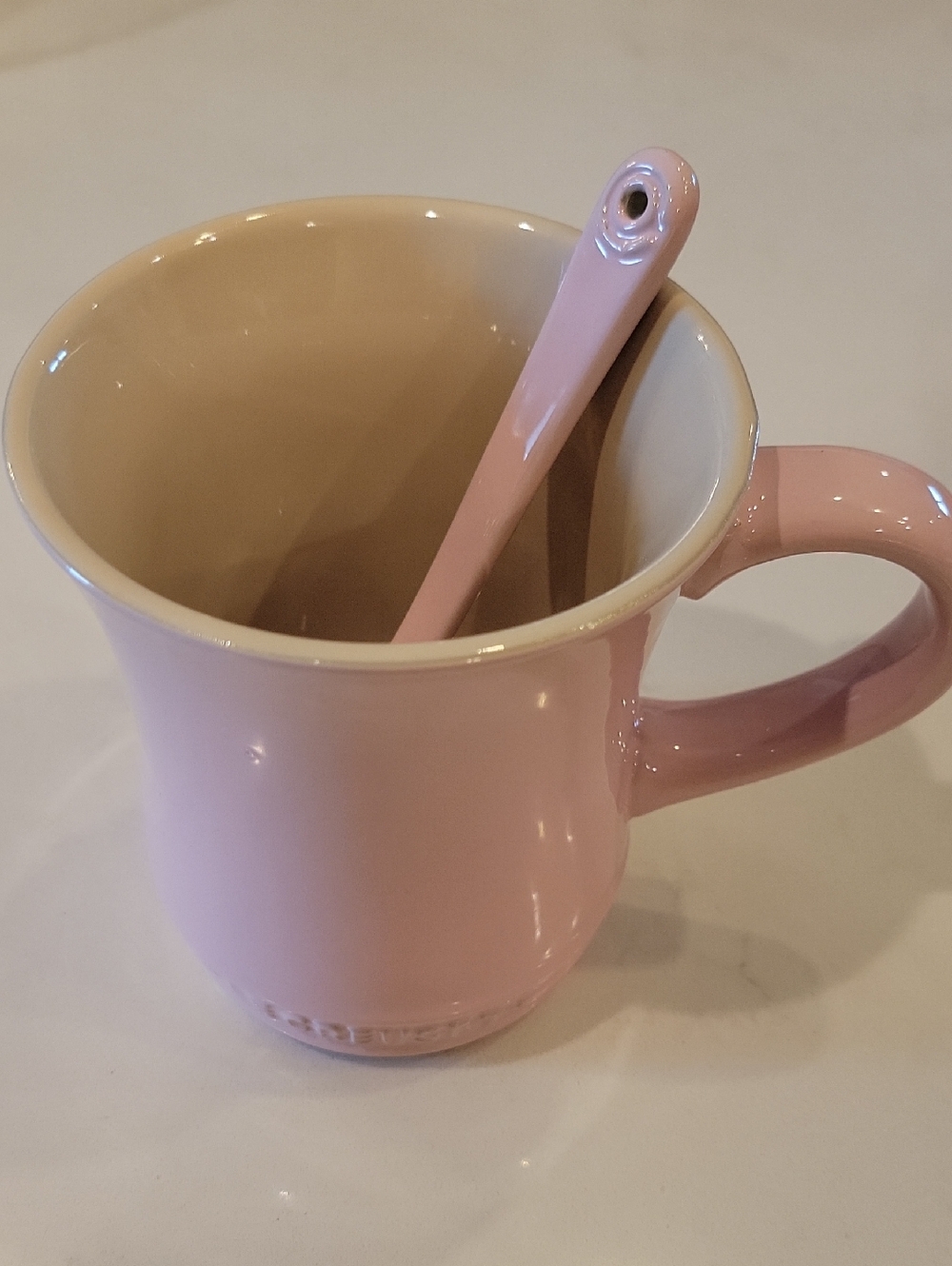 Le Creuset Chiffon Pink Mug With Spoon